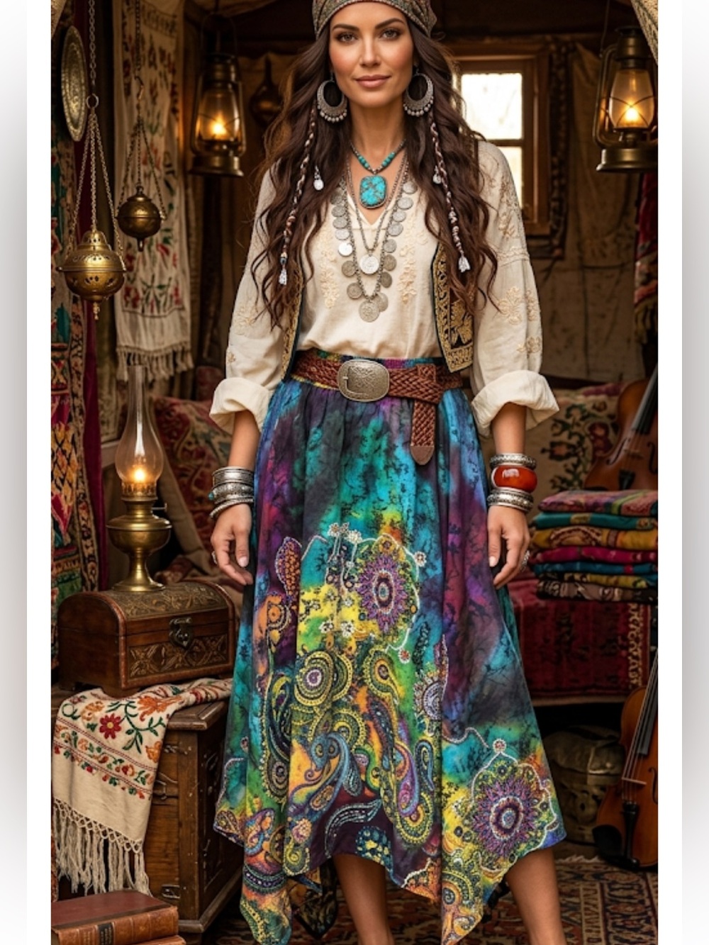 Chaudry KC Hi -low Hanker-chief skirt  small New
